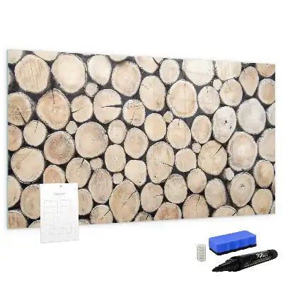 Lavagna magnetica per disegnare decorazione a forma di tronchi d'albero tagliati