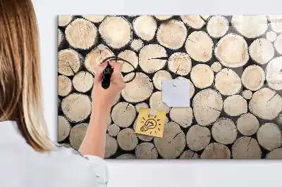 Lavagna magnetica per disegnare decorazione a forma di tronchi d'albero tagliati