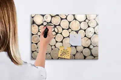 Lavagna magnetica per disegnare decorazione a forma di tronchi d'albero tagliati