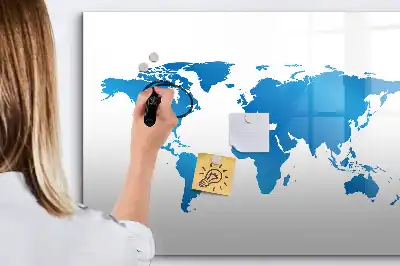 Mappa del mondo lavagna magnetica per scrivere