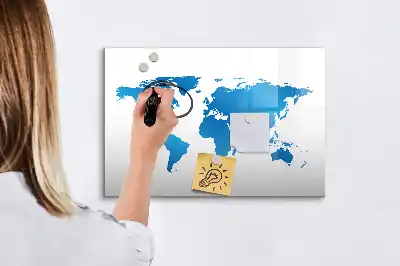 Mappa del mondo lavagna magnetica per scrivere