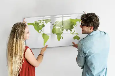 Lavagna magnetica per disegnare con stampa di mappa del mondo ad acquerello