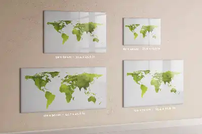 Lavagna magnetica per disegnare con stampa di mappa del mondo ad acquerello