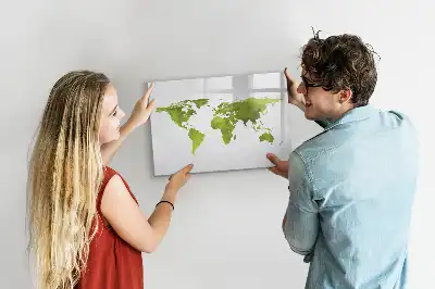 Lavagna magnetica per disegnare con stampa di mappa del mondo ad acquerello