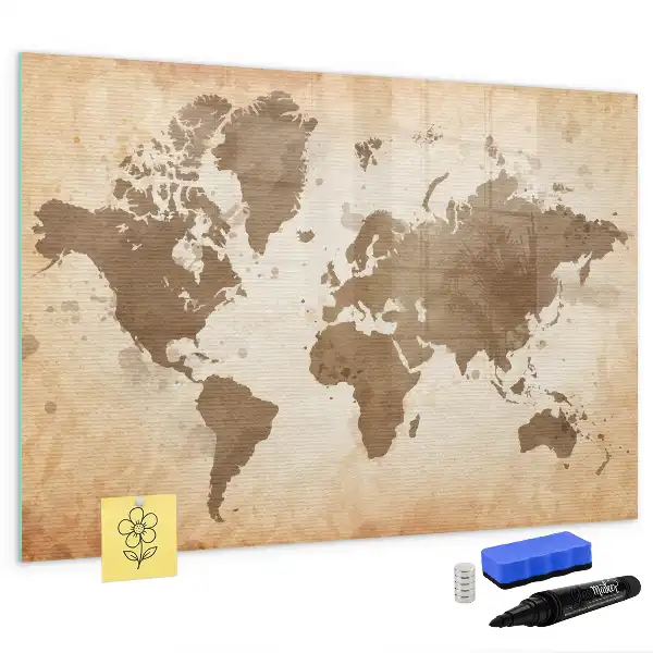 Mappa del mondo magnetica lavagna per scrivere