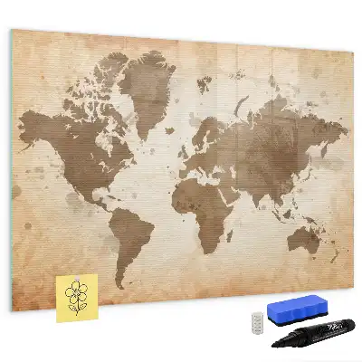 Mappa del mondo magnetica lavagna per scrivere