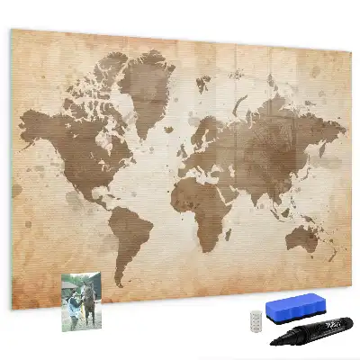 Mappa del mondo magnetica lavagna per scrivere