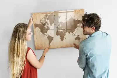 Mappa del mondo magnetica lavagna per scrivere