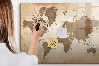 Mappa del mondo magnetica lavagna per scrivere