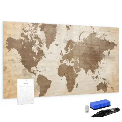 Mappa del mondo magnetica lavagna per scrivere