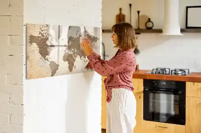 Mappa del mondo magnetica lavagna per scrivere