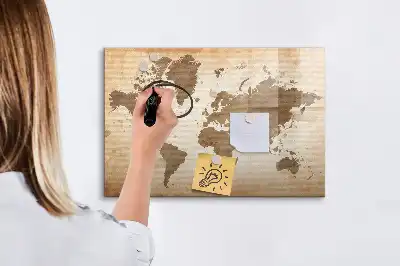 Mappa del mondo magnetica lavagna per scrivere