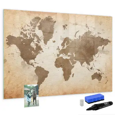 Mappa del mondo magnetica lavagna per scrivere