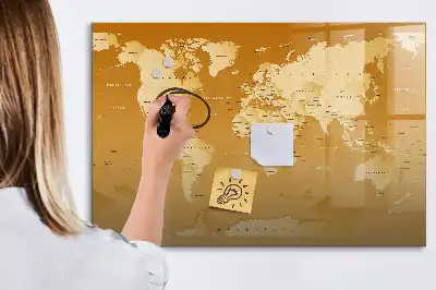 Mappa del mondo lavagna magnetica per disegnare