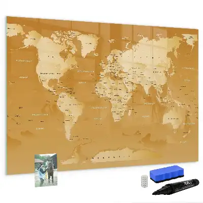 Mappa del mondo lavagna magnetica per disegnare