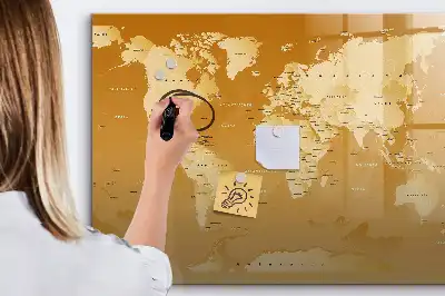 Mappa del mondo lavagna magnetica per disegnare