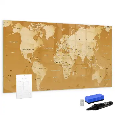 Mappa del mondo lavagna magnetica per disegnare