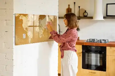 Mappa del mondo lavagna magnetica per disegnare