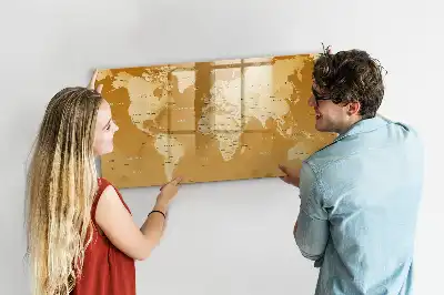 Mappa del mondo lavagna magnetica per disegnare