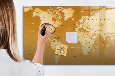 Mappa del mondo lavagna magnetica per disegnare