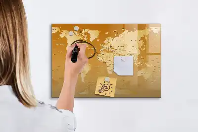 Mappa del mondo lavagna magnetica per disegnare