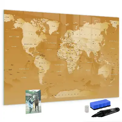 Mappa del mondo lavagna magnetica per disegnare