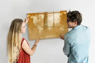 Mappa del mondo lavagna magnetica per disegnare
