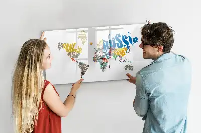 Lavagna magnetica per disegnare a forma di mappa del mondo con scritte