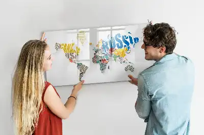 Lavagna magnetica per scrivere mappa del mondo composta da testo