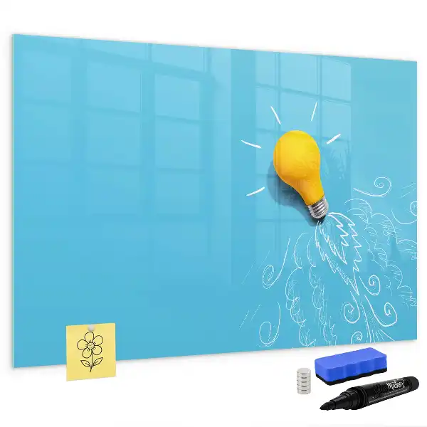 Lavagna magnetica per scrivere con motivo a lampadina