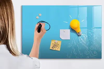 Lavagna magnetica per scrivere con motivo a lampadina