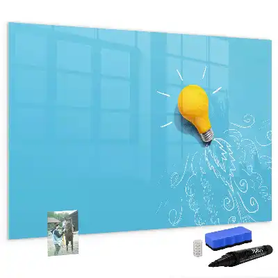 Lavagna magnetica per scrivere con motivo a lampadina
