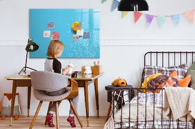 Lavagna magnetica per scrivere con motivo a lampadina