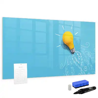 Lavagna magnetica per scrivere con motivo a lampadina