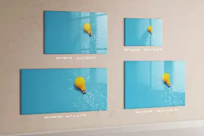 Lavagna magnetica per scrivere con motivo a lampadina