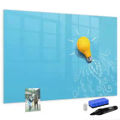 Lavagna magnetica per scrivere con motivo a lampadina