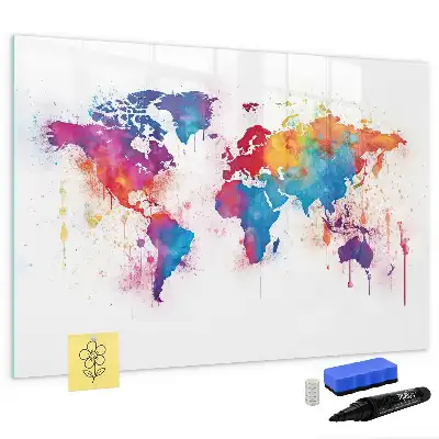 Lavagna magnetica Mappa del mondo per disegnare