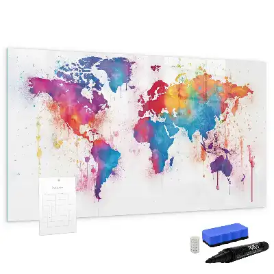 Lavagna magnetica Mappa del mondo per disegnare