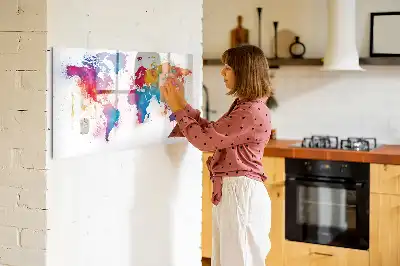 Lavagna magnetica Mappa del mondo per disegnare