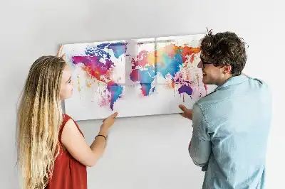 Lavagna magnetica Mappa del mondo per disegnare