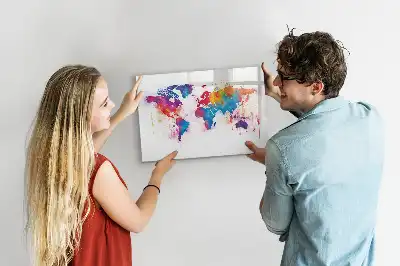 Lavagna magnetica Mappa del mondo per disegnare