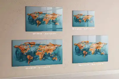 Lavagna magnetica per disegnare con stampa di mappa del mondo astratta