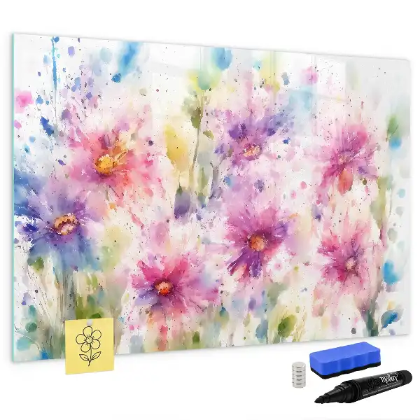 Lavagna magnetica per disegnare motivo fiori dipinti