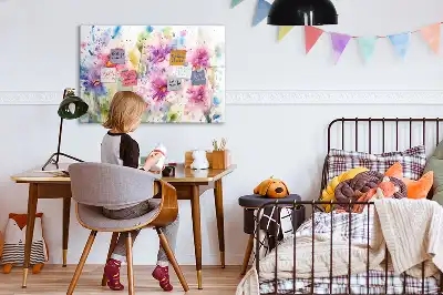 Lavagna magnetica per disegnare motivo fiori dipinti