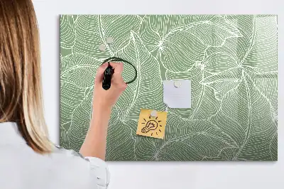 Lavagna magnetica per scrivere motivo con foglie
