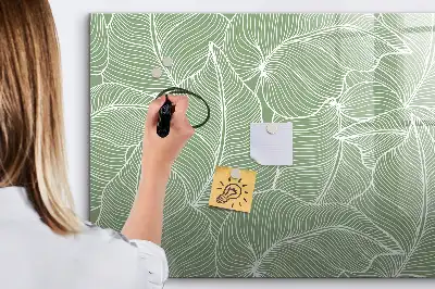 Lavagna magnetica per scrivere motivo con foglie