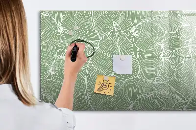 Lavagna magnetica per scrivere motivo con foglie