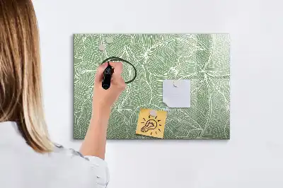 Lavagna magnetica per scrivere motivo con foglie