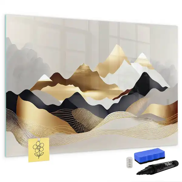 Lavagna magnetica decorazione con stampa astratta di montagne