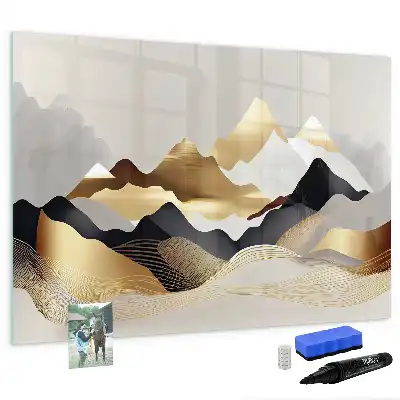 Lavagna magnetica decorazione con stampa astratta di montagne